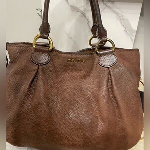 Vintage Miu Miu Bag. Chocolate Brown Leather